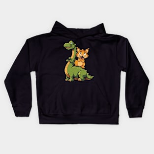 Cat Dinosaur Chronicles Kids Hoodie